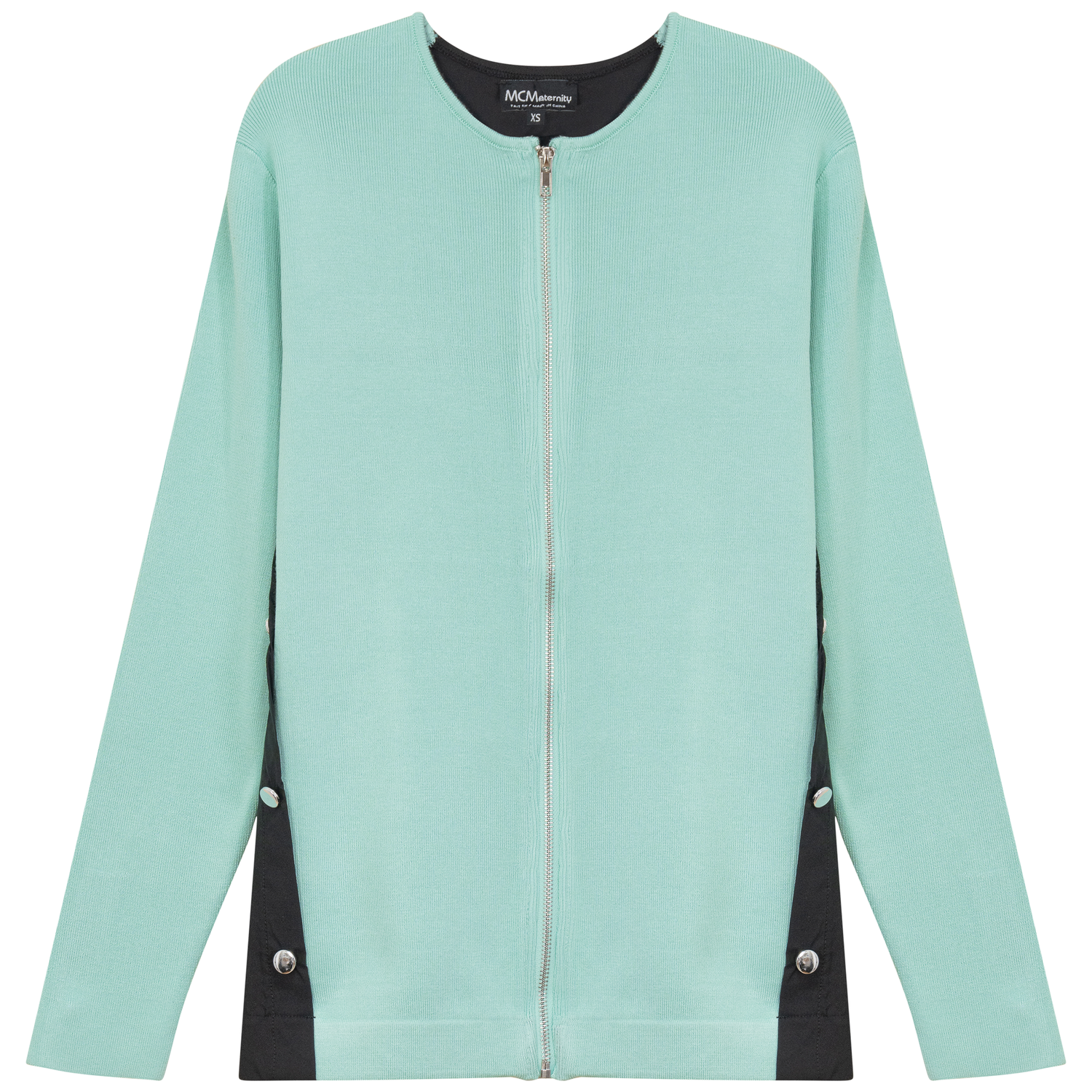 Maternity Knit Shirting Zipper Jacket