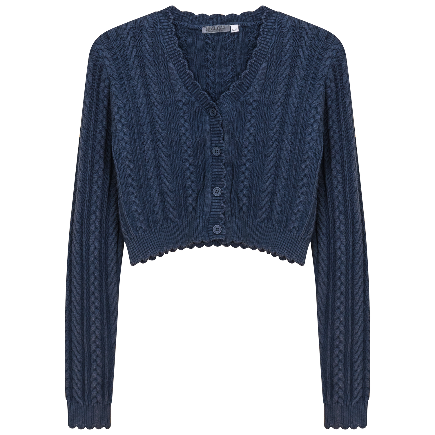Distressed Braided Knit Cardigan