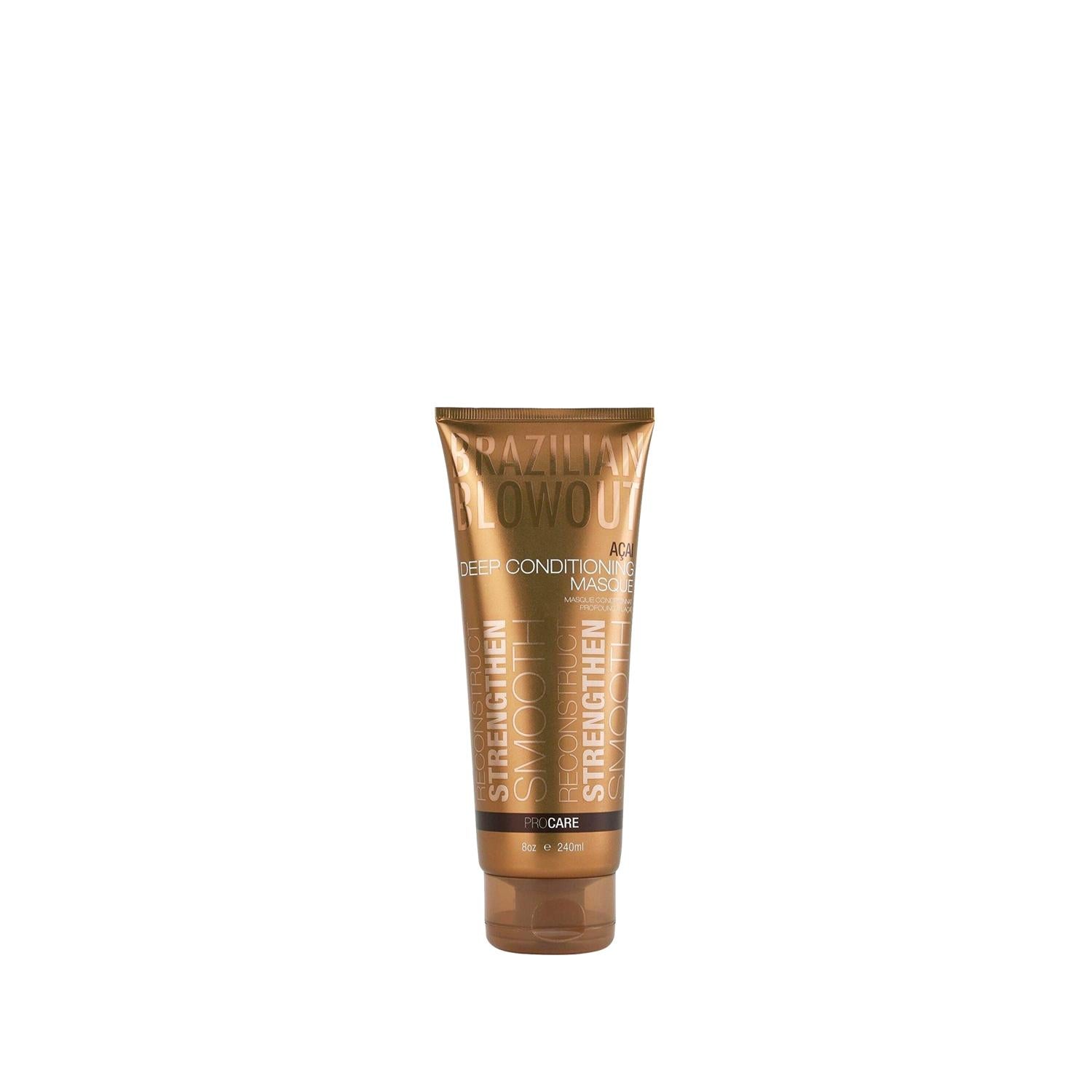 Brazilian Blowout Açai Deep Conditioning Hair Mask - Nourishing & Repairing Treatment for Dry Damaged Hair, 8.11 fl oz