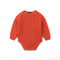 Classic Chunky Knit Baby Romper in Orange Rust
