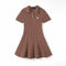 Cable Knit Polo Dress in Mocha