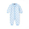 Blue Checker Baby Knit Button Romper