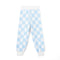 Blue Checker Knit Jogger Pants