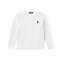 Classic Cable Knit Baby Sweater in White