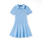 Cable Knit Polo Dress in Baby Blue