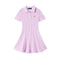 Cable Knit Polo Dress in Lilac