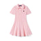 Cable Knit Polo Dress in Pink