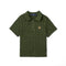 Cable Knit Polo Sweater in Forest Green