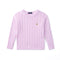 Classic Cable Knit Baby Sweater in Lilac