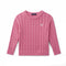 Classic Cable Knit Baby Sweater in Rose Pink