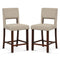 2 Piece Bar Chair Set with Hollowed Back and Rubber Wood Legs