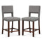 2 Piece Bar Chair Set with Hollowed Back and Rubber Wood Legs