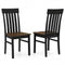 Set of 2 Kitchen Armless Dining Chairs with Slatted High Backrests-White