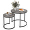 Set of 2 Modern Round Stacking Nesting Coffee Tables for Living Room