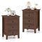 Set of 2 Nightstand End Beside Table Drawers