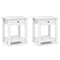 Set of 2 Nightstand with Drawer 3-Tier Modern Bedside Table with Open Shelf and Storage