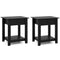 Set of 2 Nightstand with Drawer 3-Tier Modern Bedside Table with Open Shelf and Storage