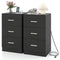 Set of 2 Nightstand with Charging Station End Table with 3 Storage Drawers Bedside Table for Bedroom