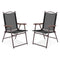 Set of 2 Patio Folding Sling Back Camping Deck Chairs