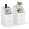 Set of 2 Side End Tables with Charging Station Sofa Couch Tables with Shelf Drawers