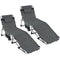 Set of 2 Tanning Chairs with Face Arm Holes Portable with 4-Level Backrest