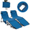 Set of 2 Tanning Chairs with Face Arm Holes Portable with 4-Level Backrest