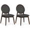 Set of 2 Upholstered Linen Fabric Kitchen Side Chairs with Padded Seat