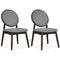 Set of 2 Upholstered Linen Fabric Kitchen Side Chairs with Padded Seat