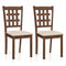 Set of 2 Wood Kitchen Chairs with Faux Leather Upholstered Seat