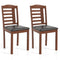 Set of 2 Wood Kitchen Chairs with Faux Leather Upholstered Seat