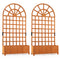 Set of 2 Wooden Raised Garden Bed with Trellis 71" Outdoor Planter Box Privacy Screen