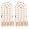 Set of 2 Wooden Raised Garden Bed with Trellis 71" Outdoor Planter Box Privacy Screen