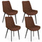 Set of 4 Dining Chair Upholstered with Metal Legs and Padded Backs