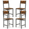 Set of 4 Dining Chairs with Metal Legs and Slanted Back