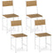 Set of 4 Dining Chairs with Metal Legs and Slanted Back