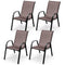 4 Pieces Stackable Patio Dining Chairs Set with Armrest