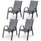 4 Pieces Stackable Patio Dining Chairs Set with Armrest