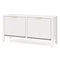 Shoe Storage Bench Narrow Wooden Entryway Bench with 2 Flip Drawers