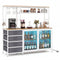 Sideboard Buffet Cabinet with LED Lights 55 inch Coffee Table with Power Outlets