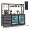 Sideboard Buffet Cabinet with LED Lights 55 inch Coffee Table with Power Outlets