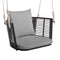 Single Person Hanging Seat with Woven Rattan Backrest for Backyard