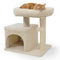 Small Cat Tree with Large Padded Plush Perch for Indoor Cats