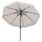 9.3 Feet Solar Patio Umbrella with 24 LED Lights Vented Top and Ruffles-Beige