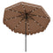 9.3 Feet Solar Patio Umbrella with 24 LED Lights Vented Top and Ruffles-Beige