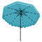 9.3 Feet Solar Patio Umbrella with 24 LED Lights Vented Top and Ruffles-Beige