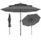 10 Feet Solar Patio Umbrella with 32 LED Lights 3-Tier Vented Top