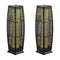 2 Pieces Solar-Powered Square Wicker Floor Lamps with Auto LED Light