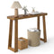 Solid Rubber Wood Console Table 43inch Narrow Entryway Table with Thick Tabletop and Stable Base
