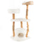 Solid Wood Cat Tower with Top Cattail Basket Cat Bed