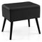 Velvet Storage Ottoman with Solid Wood Legs for Living Room Bedroom